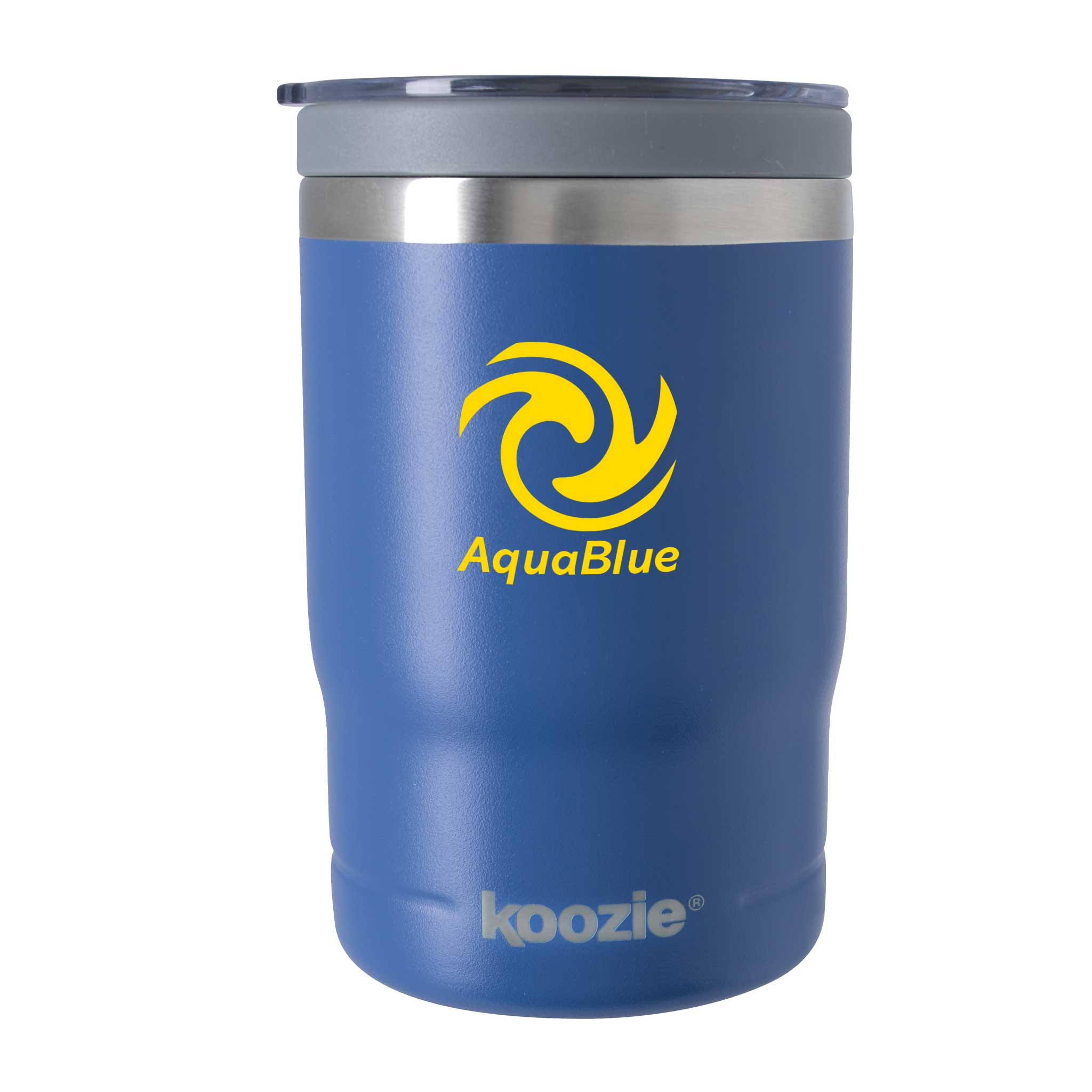 Koozie® Triple Vacuum Tumbler 13 Oz. - Screw On Grey Ring  Imprinted with Logo (Q931122)