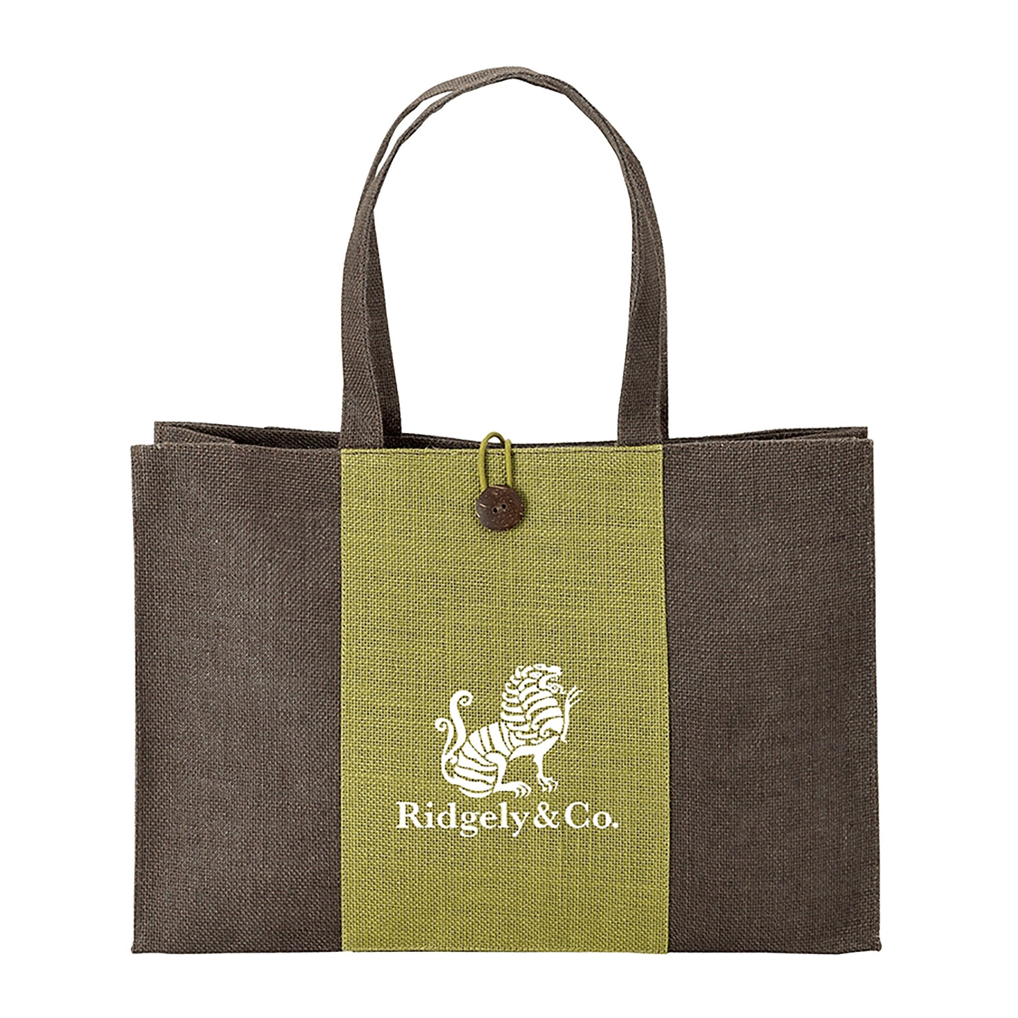 Natural Two-Tone Jute Tote  Imprinted with Logo (Q934311)