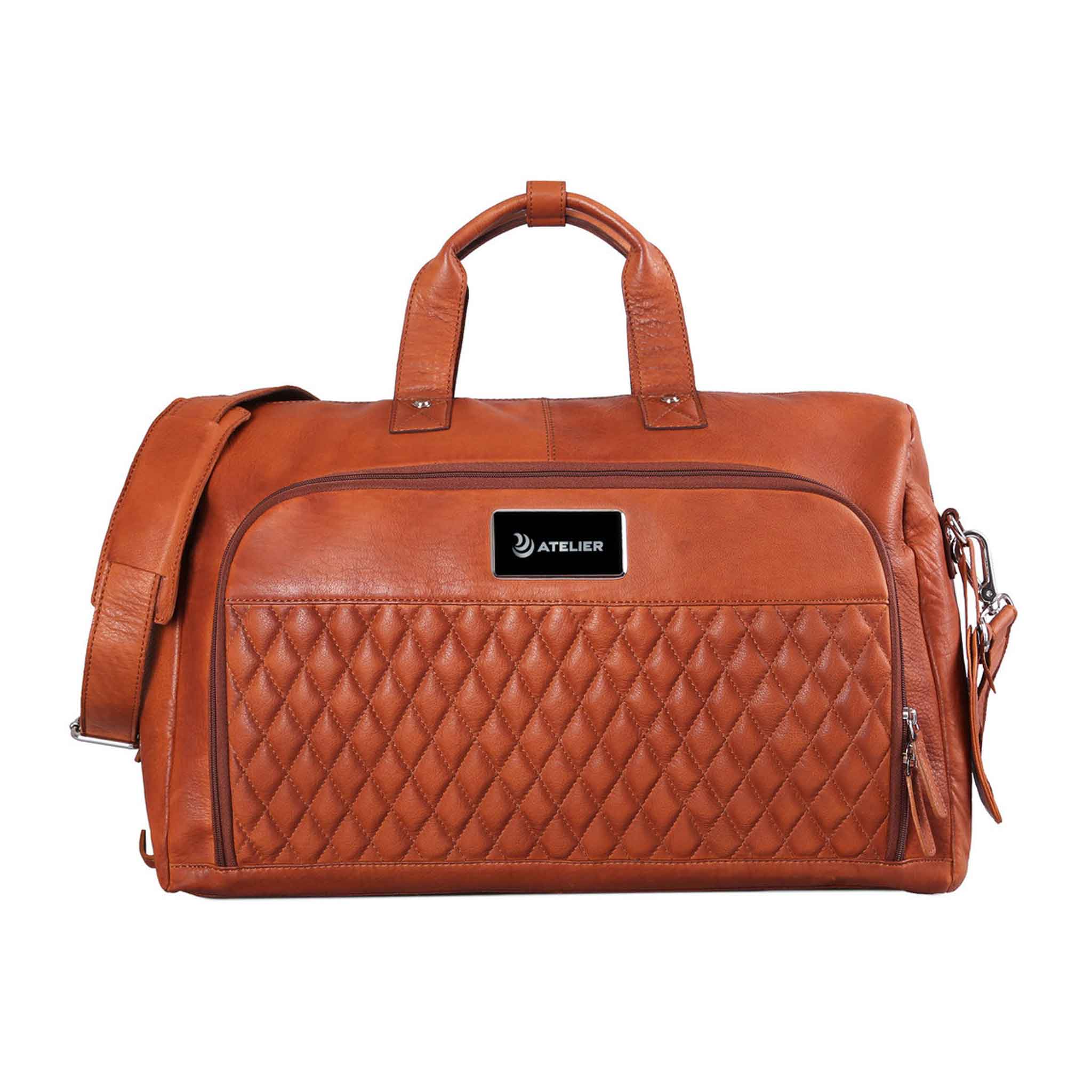 Bell Canyon Leather Duffel Bag  Imprinted with Logo (Q936222)