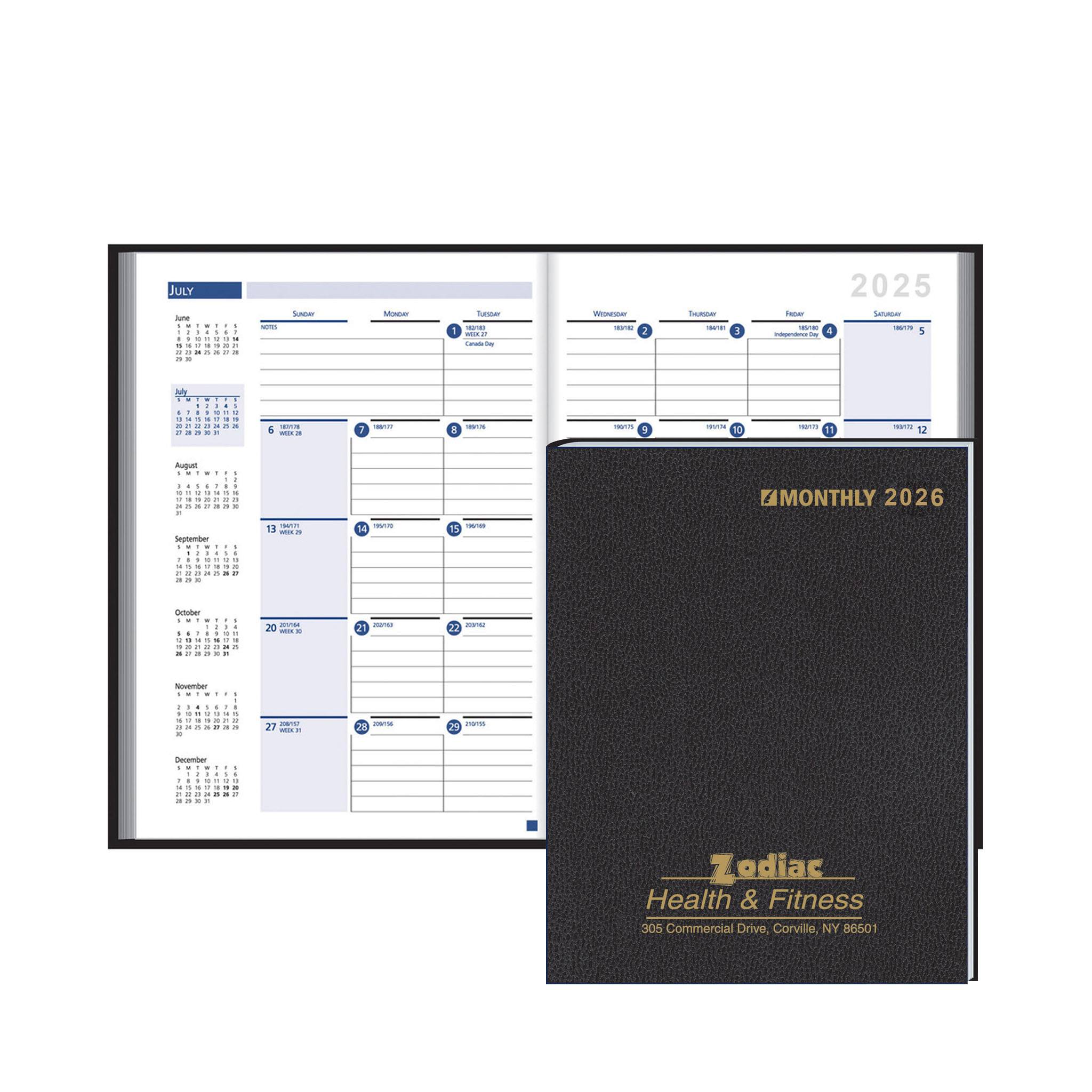 Stitched To Cover Ruled Monthly Desk Planner (Q940211)