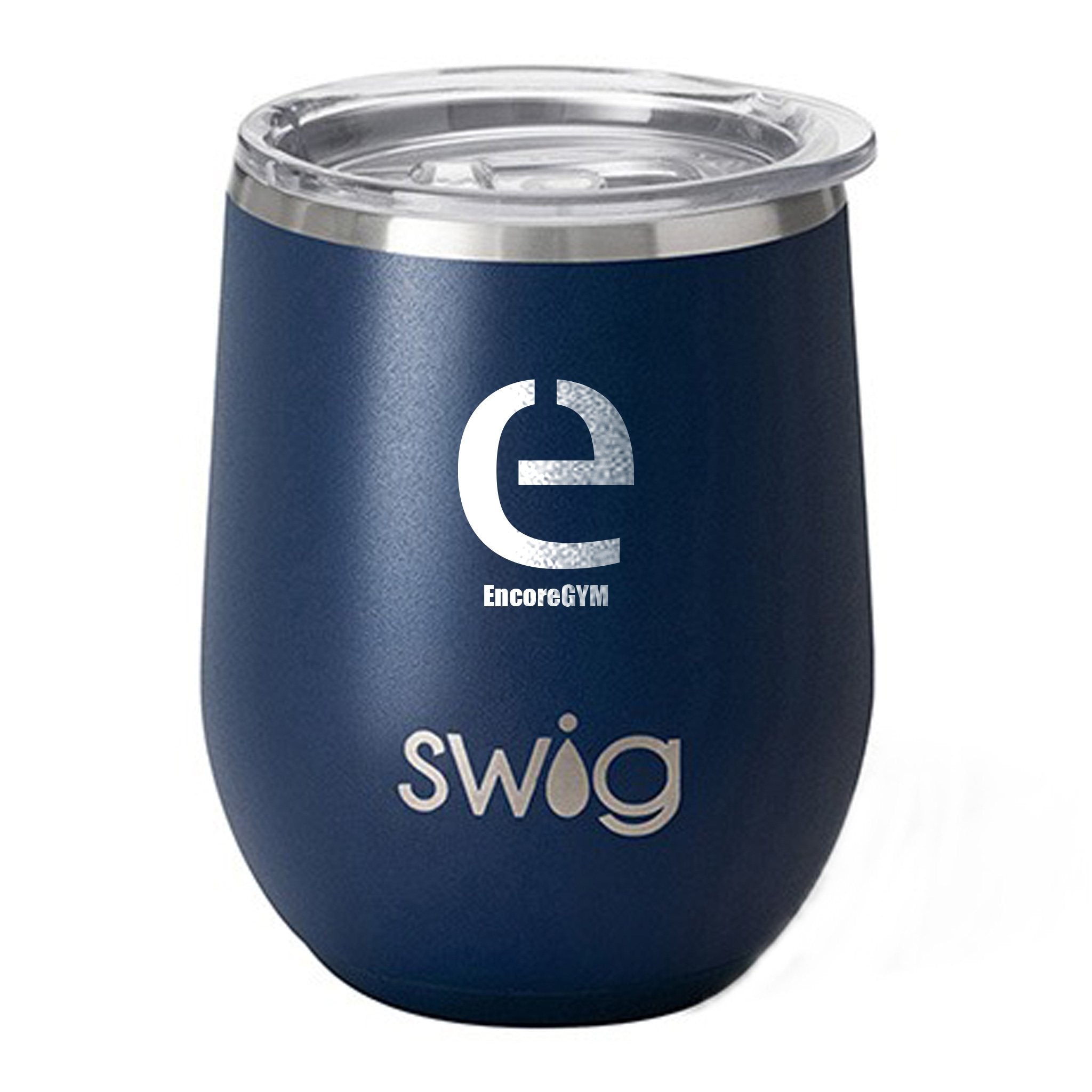12 Oz. Swig Matte Stemless Wine Cup - Matte Navy  Imprinted with Logo (Q940522)