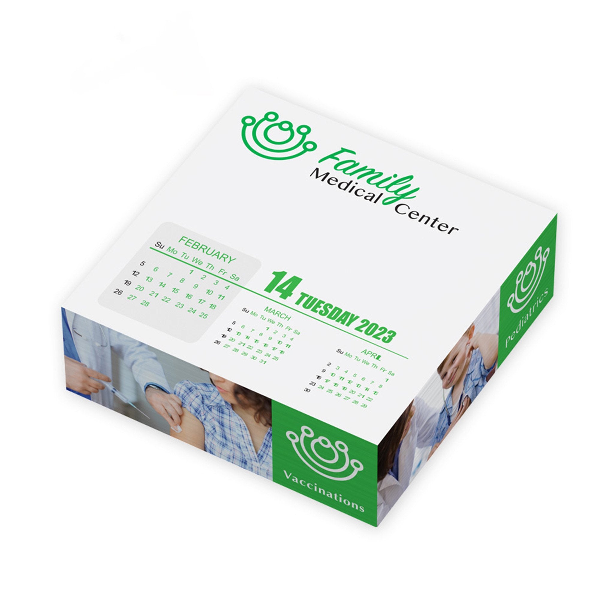 Post-it® Printed Notes Calendar Cubes - 4 x 4 x 1.63  Imprinted with Logo (Q941332)