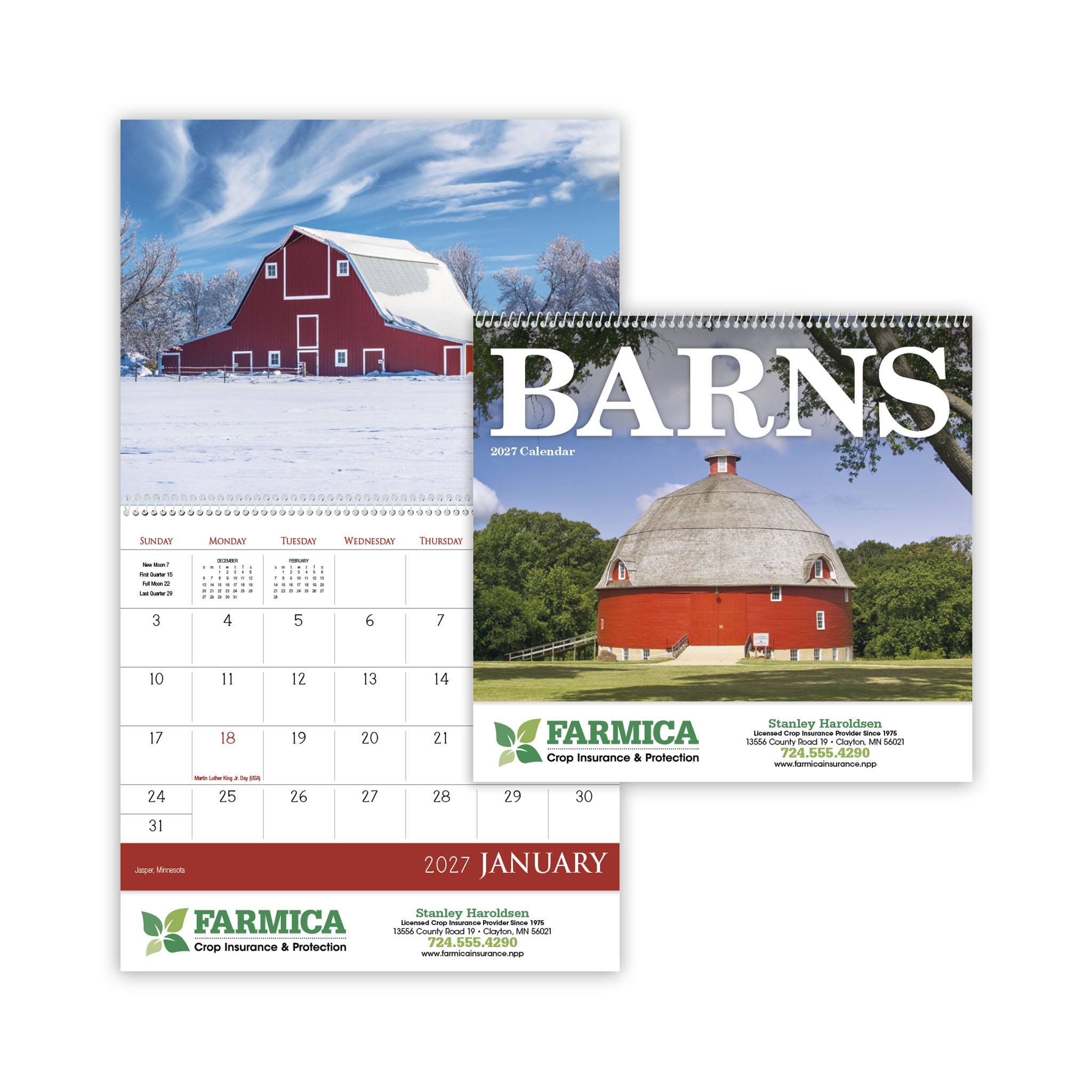 Barns - Calendar  Imprinted with Logo (Q944722)