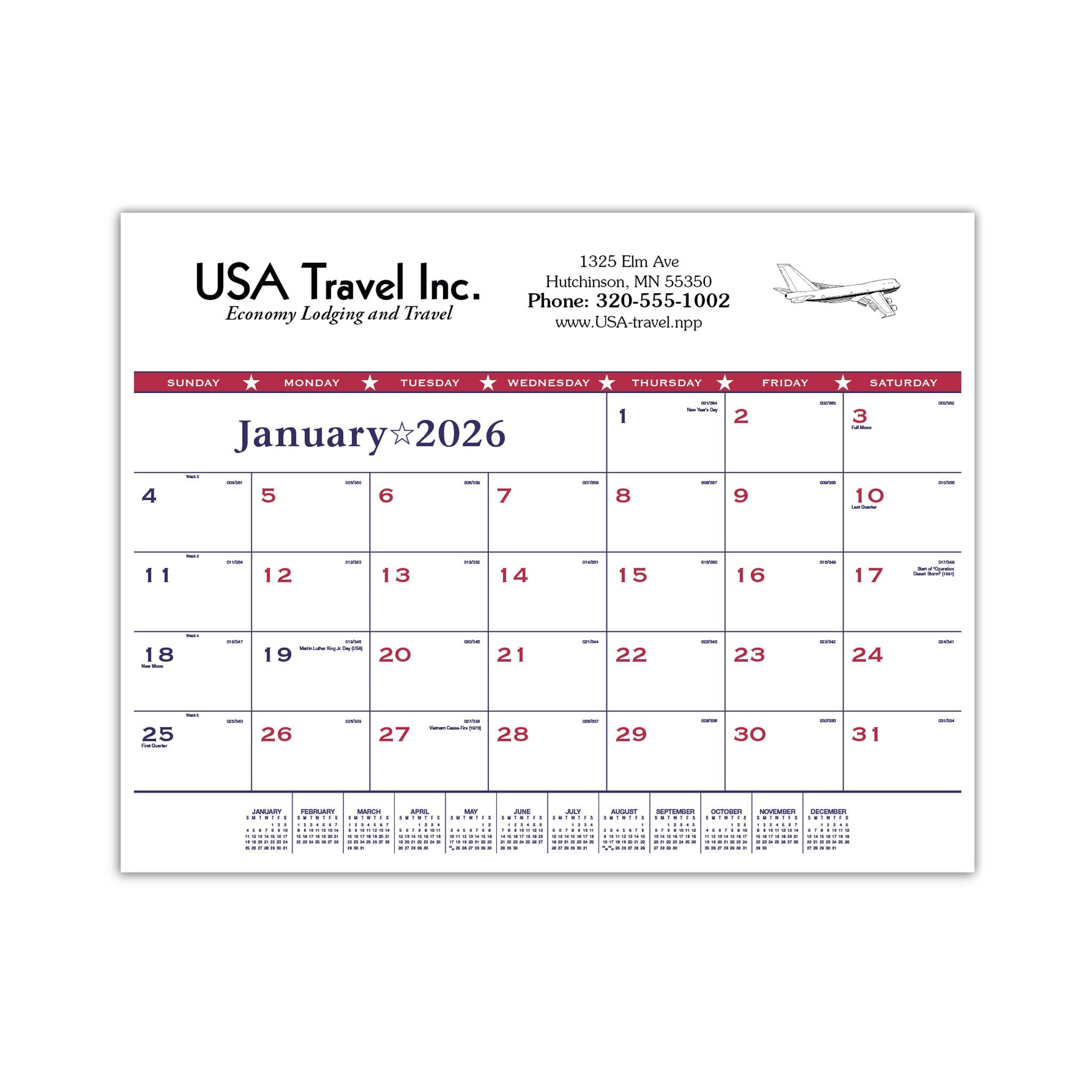 Patriotic Desk Pad Calendar  Imprinted with Logo (Q945722)