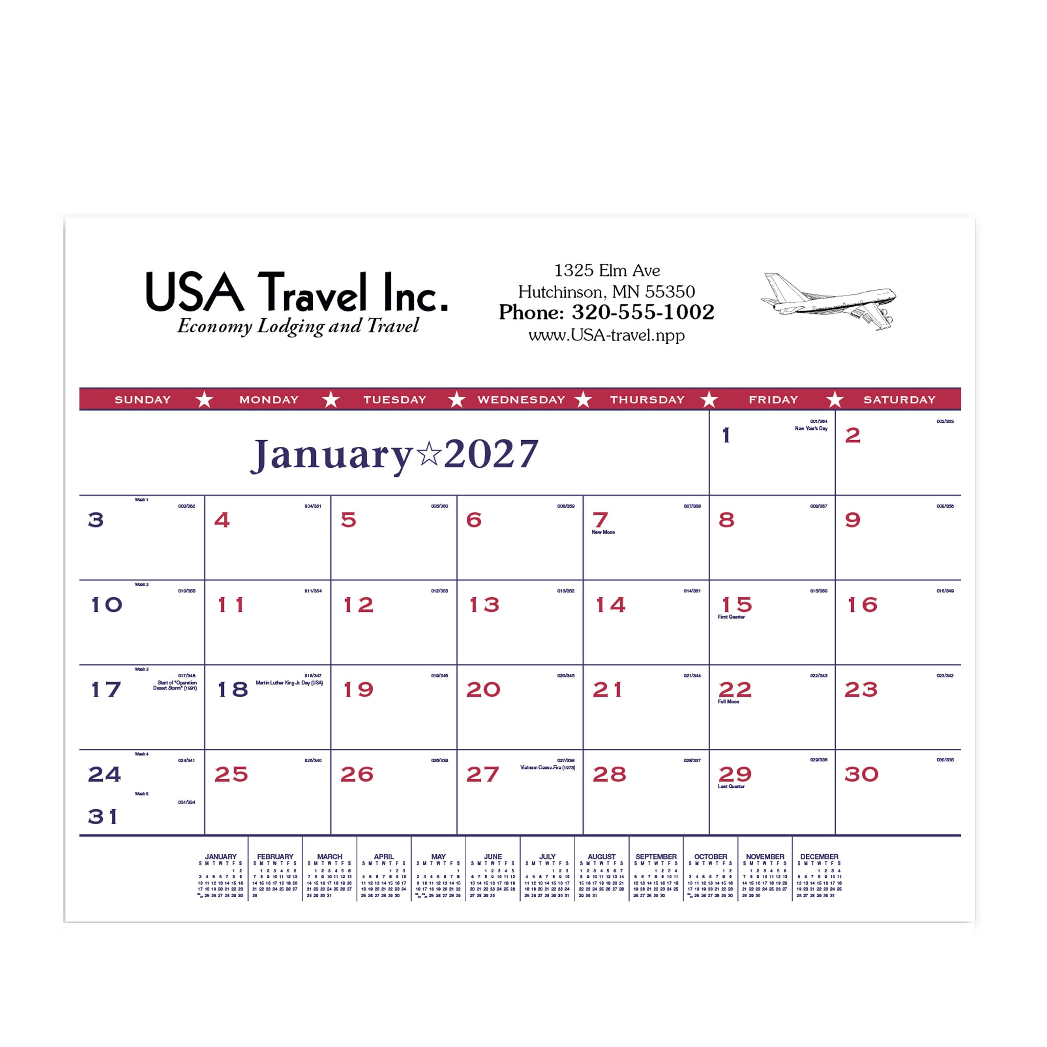 Patriotic Desk Pad Calendar (Q945722)