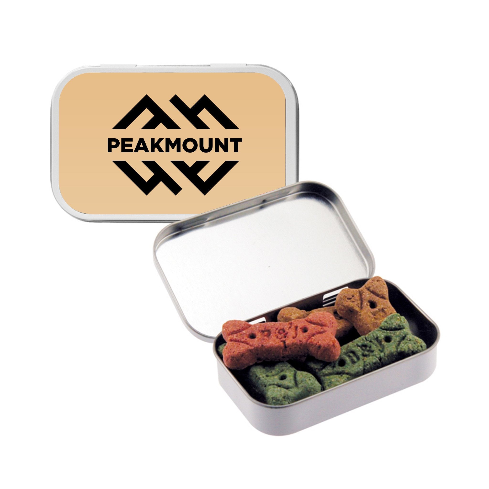 Dog Bones In Large Tin  Imprinted with Logo (Q946711)