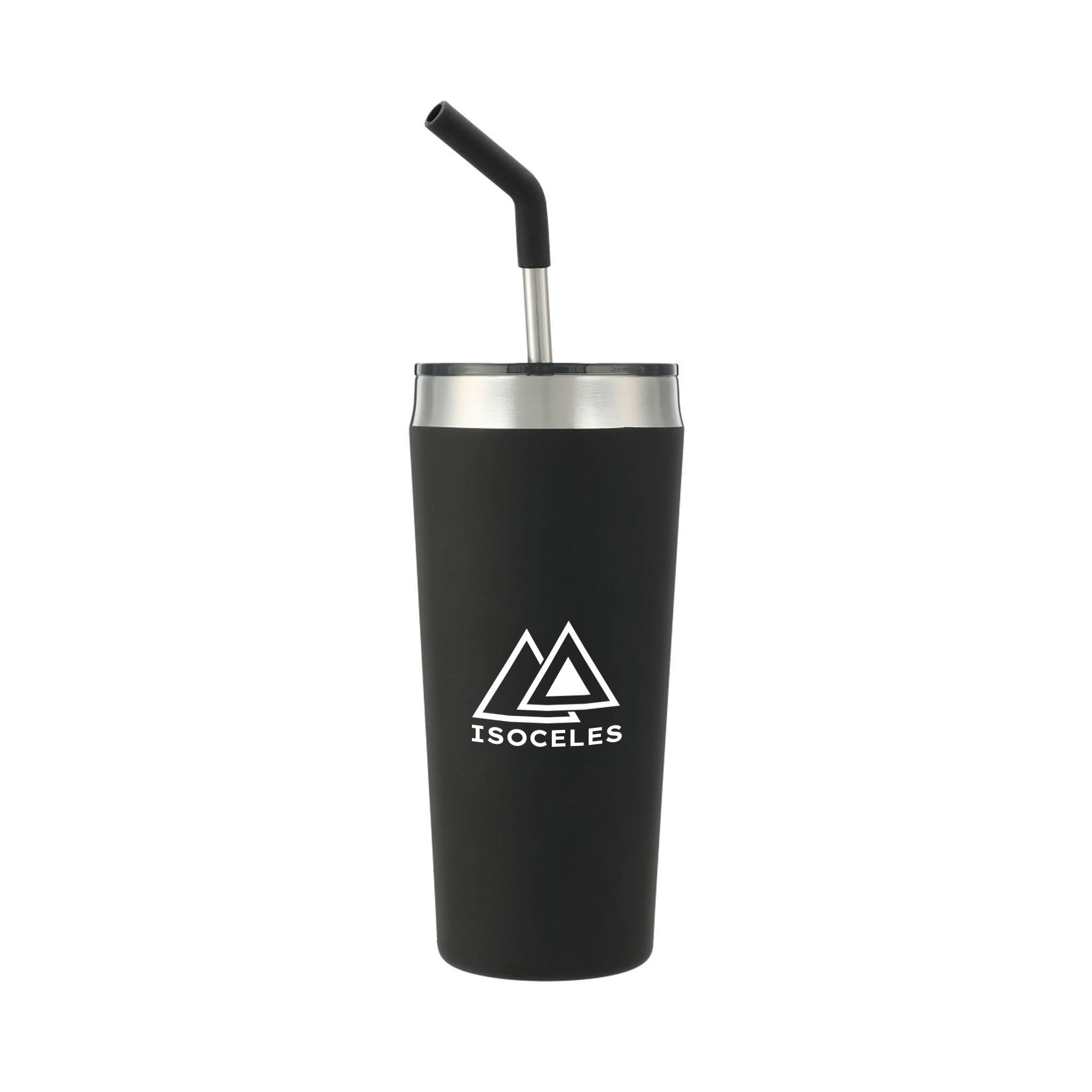Faye 20 Oz. Vacuum Tumbler With SS Straw  Imprinted with Logo (Q947722)