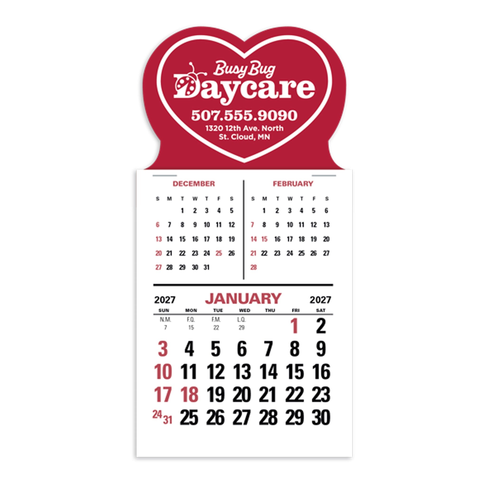 Press-N-Stick 3-Month Vertical Calendar  Imprinted with Logo (Q949122)