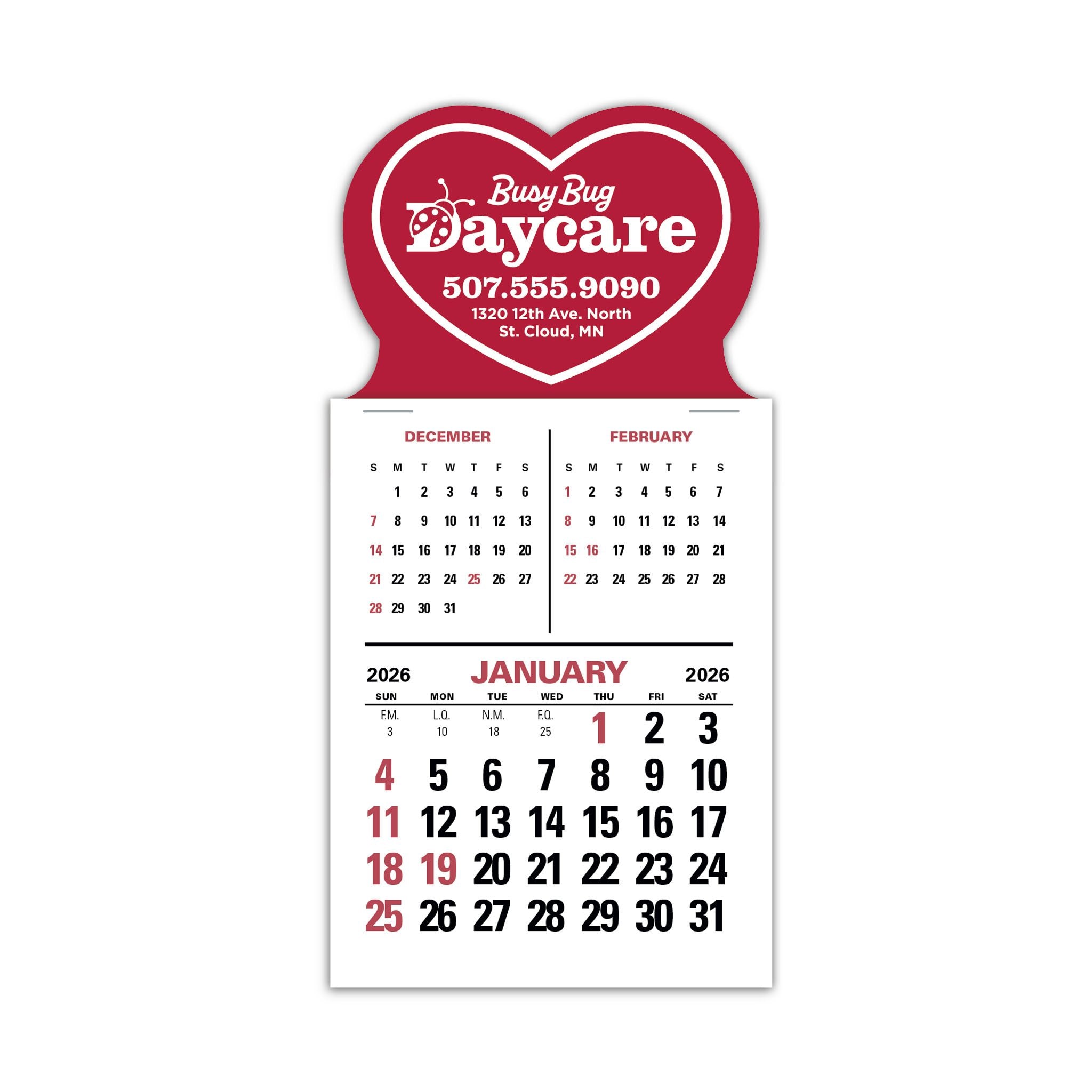 Press-N-Stick 3-Month Vertical Calendar  Imprinted with Logo (Q949122)