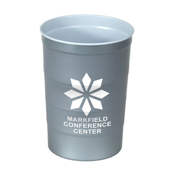 16 Oz. Cool Steel Beverage Reusable Cup  Imprinted with Logo (Q949722)