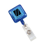 Square Retractable Badge Holder  Imprinted with Logo (Q950332)