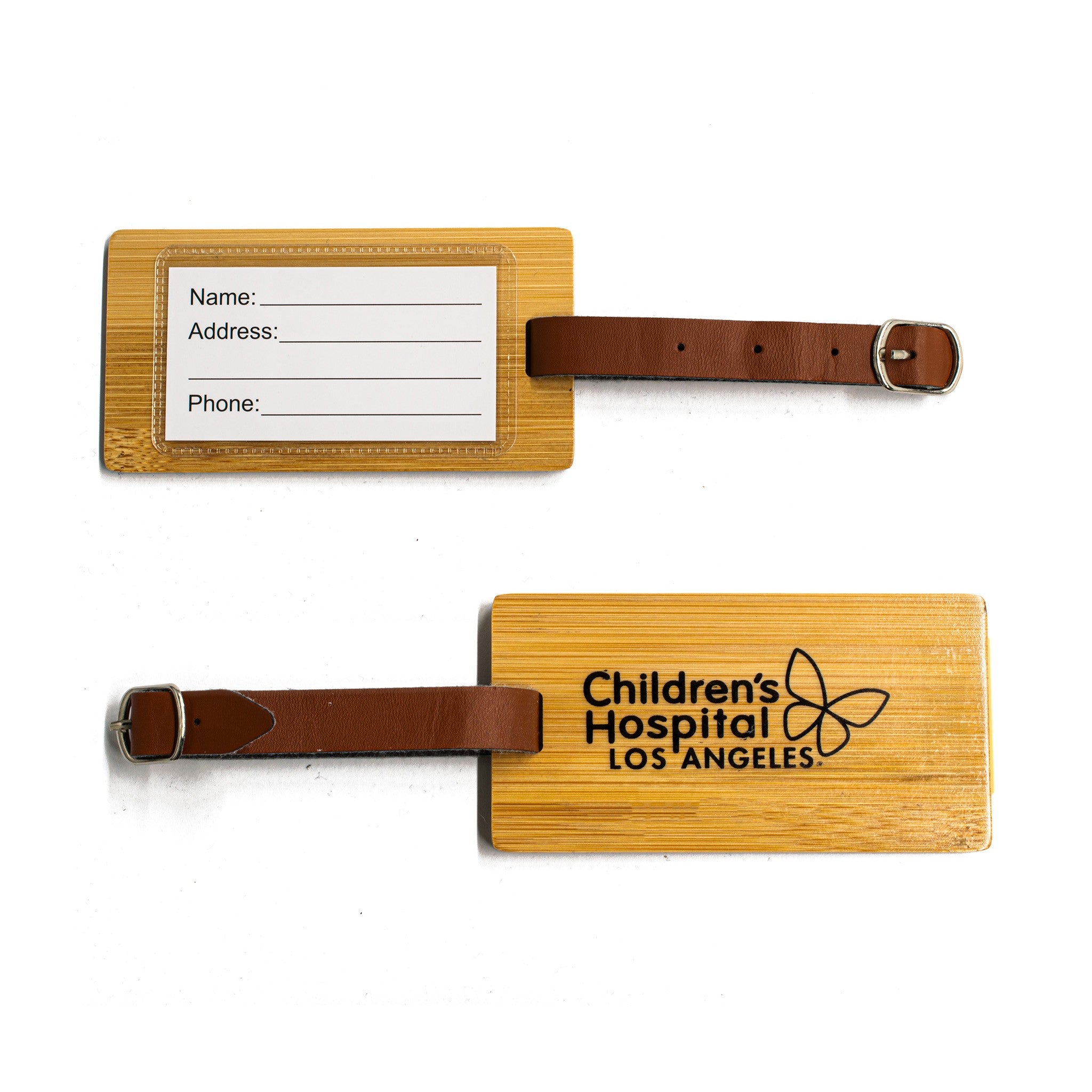 Rectangle Bamboo Luggage Tag  Imprinted with Logo (Q952532)