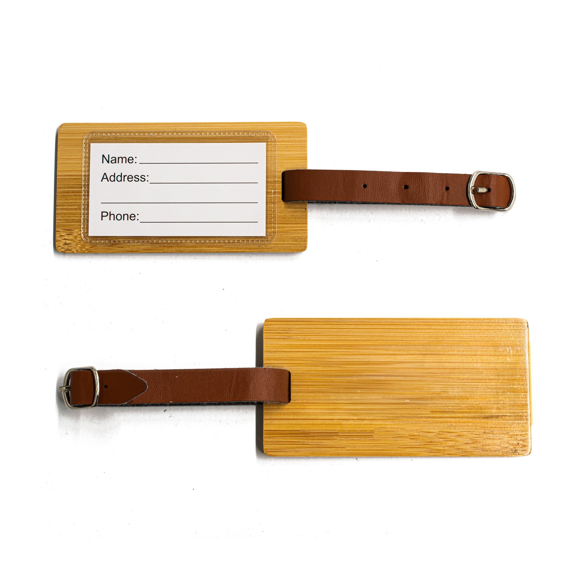 Rectangle Bamboo Luggage Tag (Q952532)