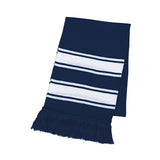 Two-Tone Knit Scarf With Fringe (Q952611)