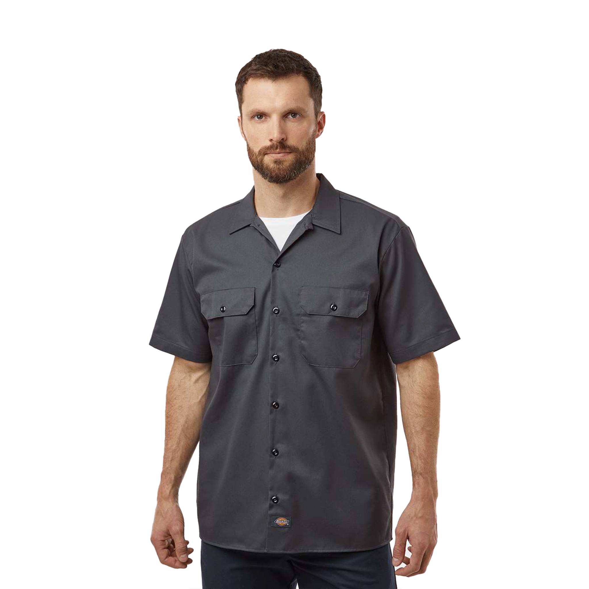 Dickies Men's Short Sleeve Work Shirt  Imprinted with Logo (Q953432)