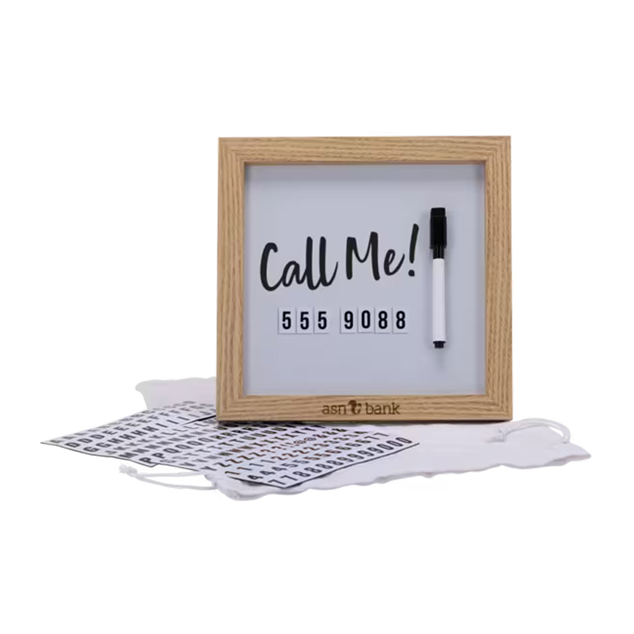 Magnetic Letter White Board With Wood Frame  Imprinted with Logo (Q953922)