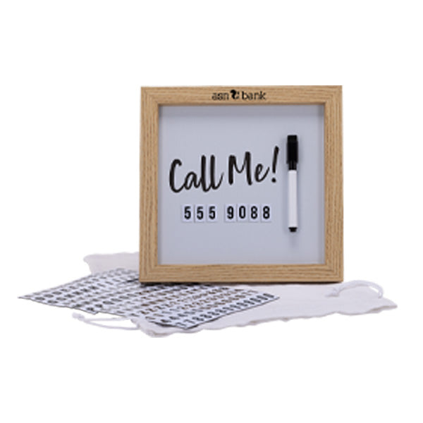 Magnetic Letter White Board With Wood Frame  Imprinted with Logo (Q953922)