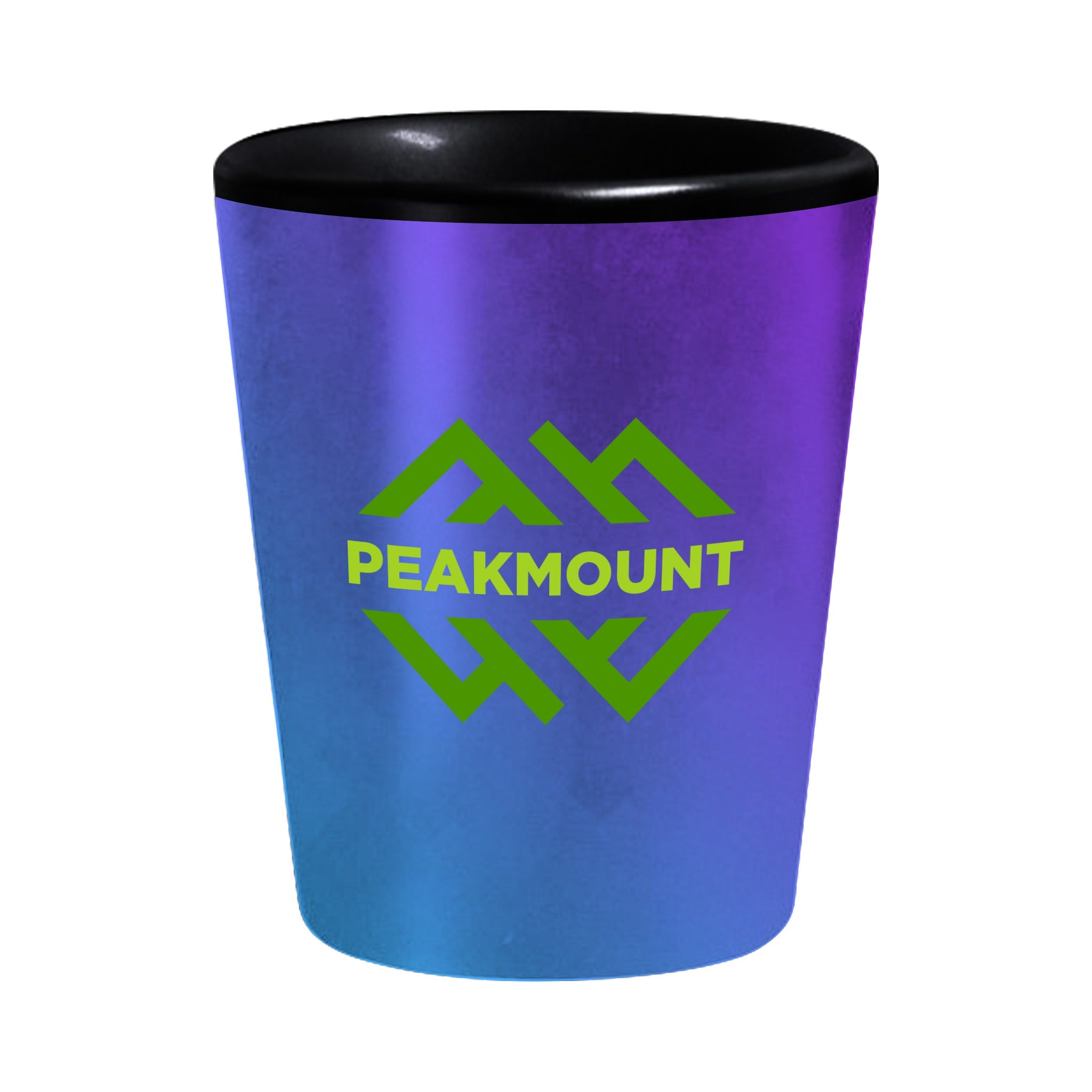 2 Oz. Black Matte Ceramic Shot Glass  Imprinted with Logo (Q956222)
