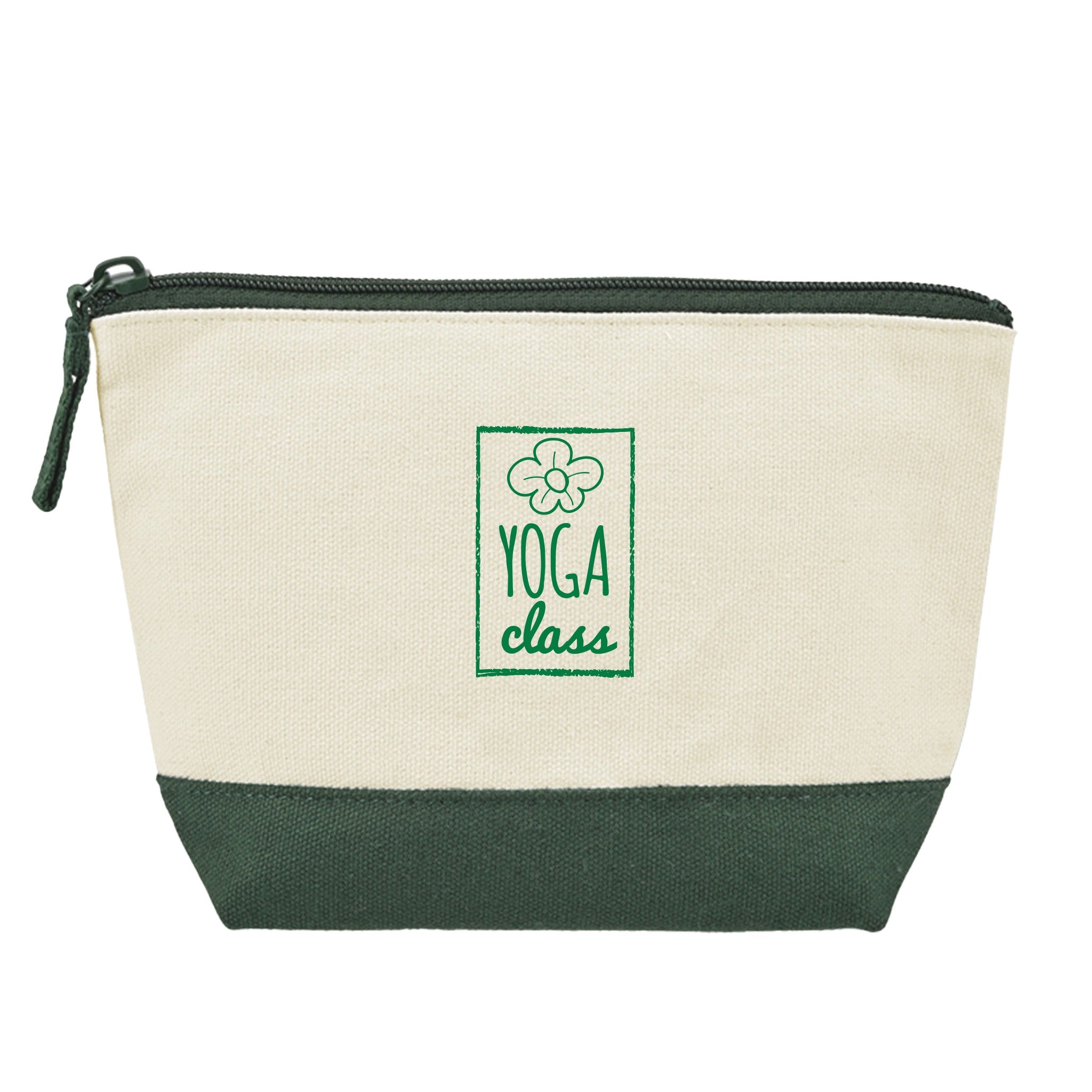Canvas Zippered Pouch - Green  Imprinted with Logo (Q966532)