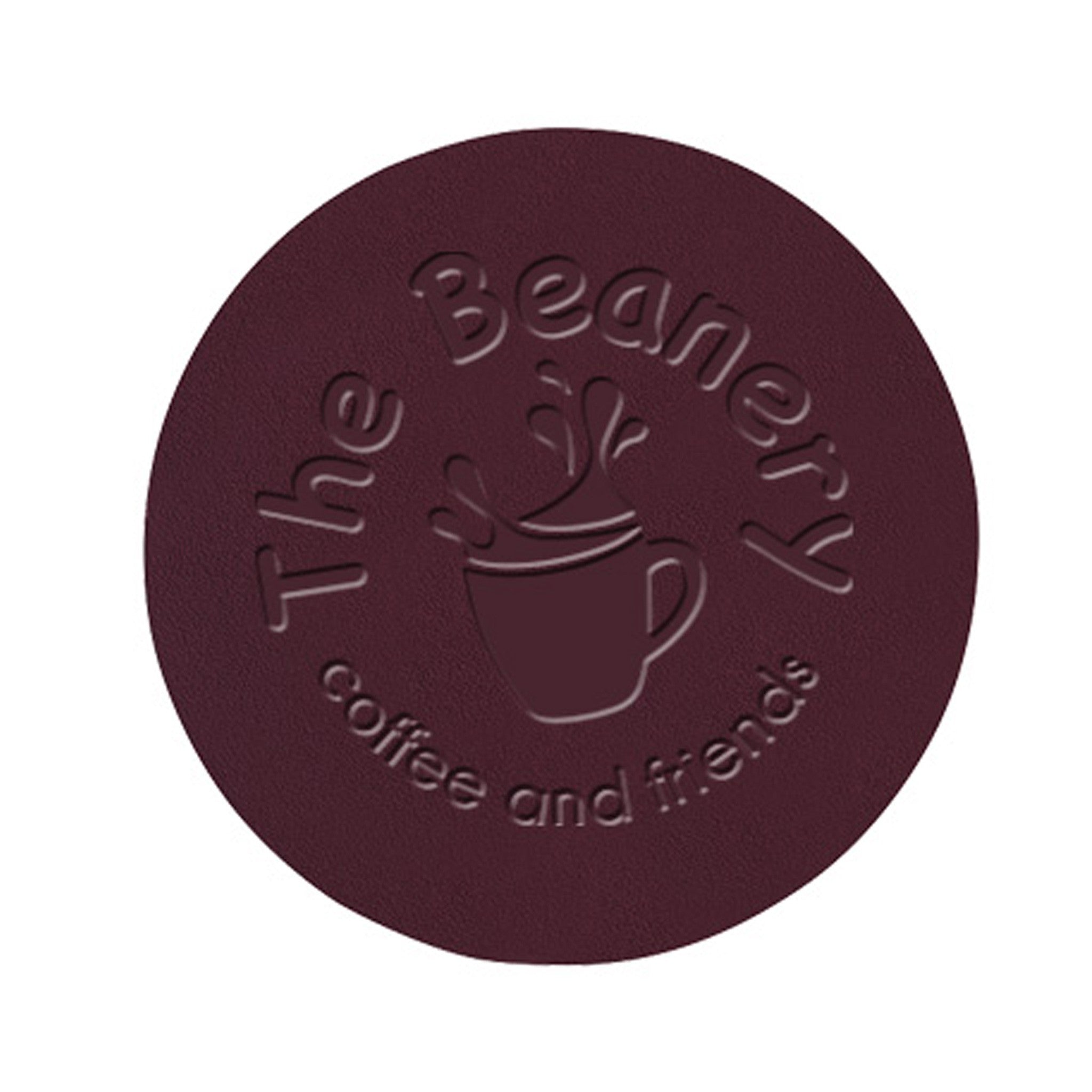 Bonded Leather Round Coaster  Imprinted with Logo (Q967311)