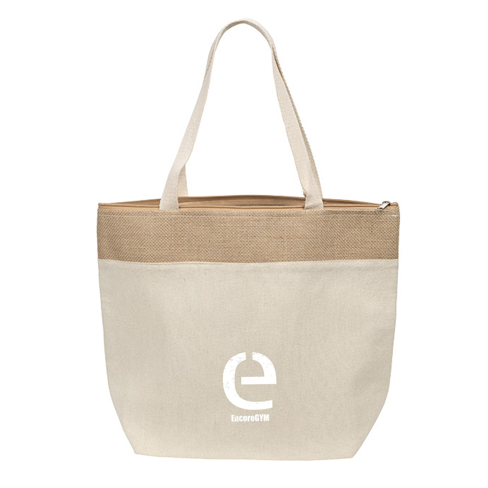 Savanna Jute & Recycled Cotton Cooler Tote  Imprinted with Logo (Q970922)