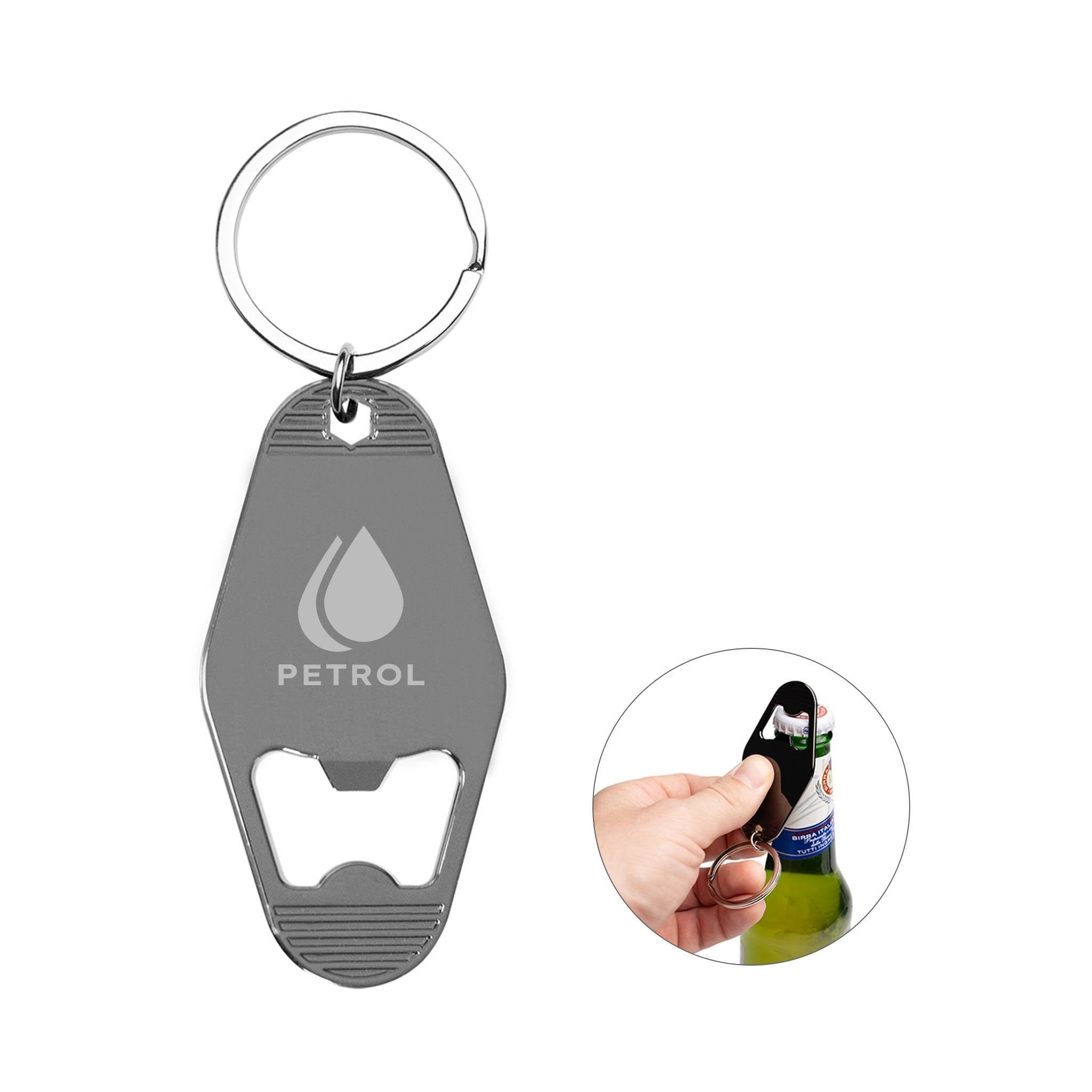 Motel Style Metal Key Tag With Bottle Opener  Imprinted with Logo (Q975122)