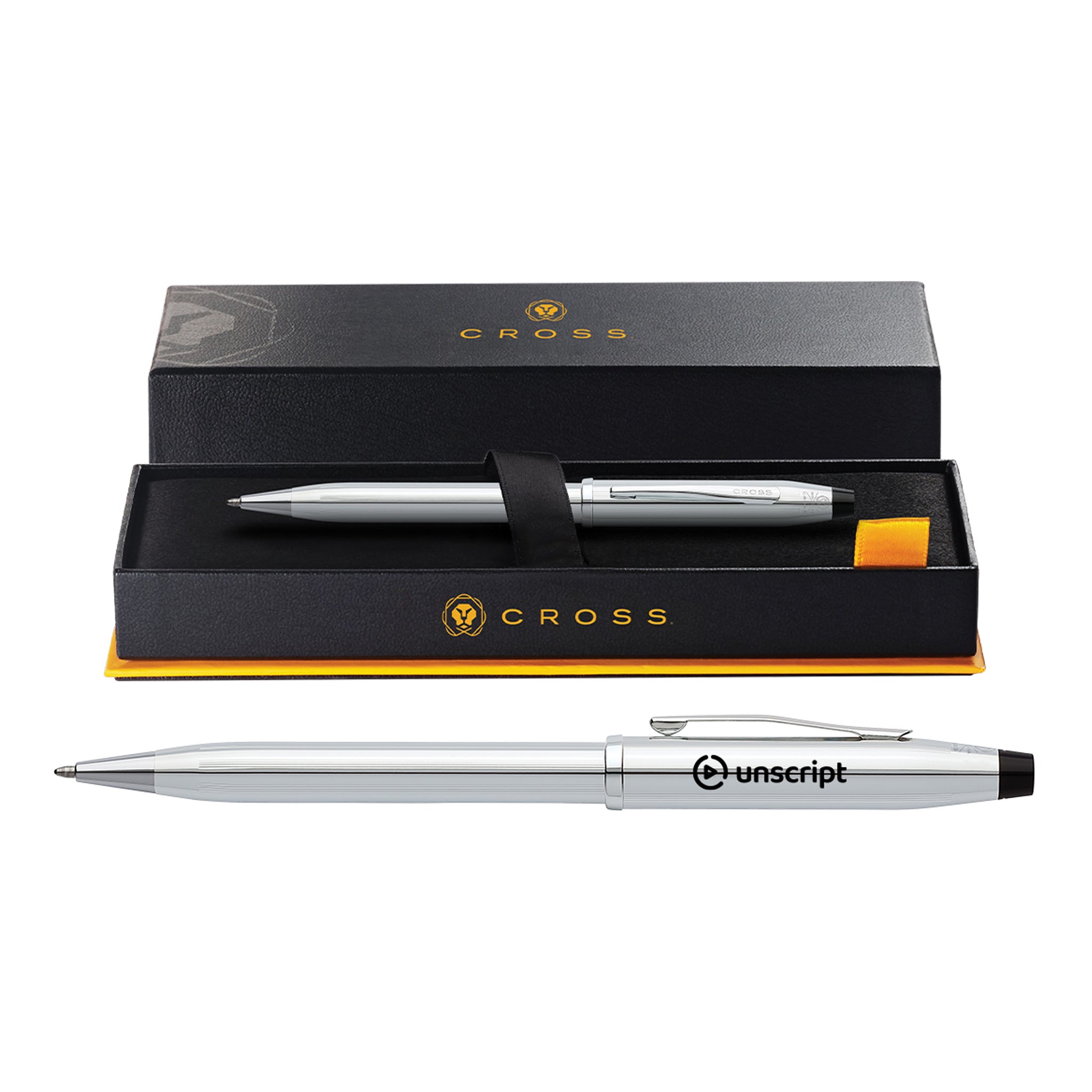 Cross® Century II Lustrous Chrome Pen - Pad Print  Imprinted with Logo (Q976022)