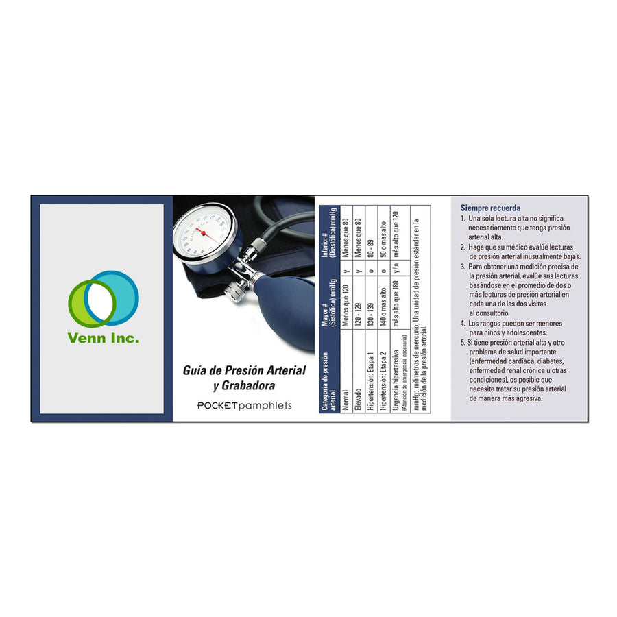Blood Pressure Guide & Recorder Spanish Version Pocket Pamphlet (Q983222)