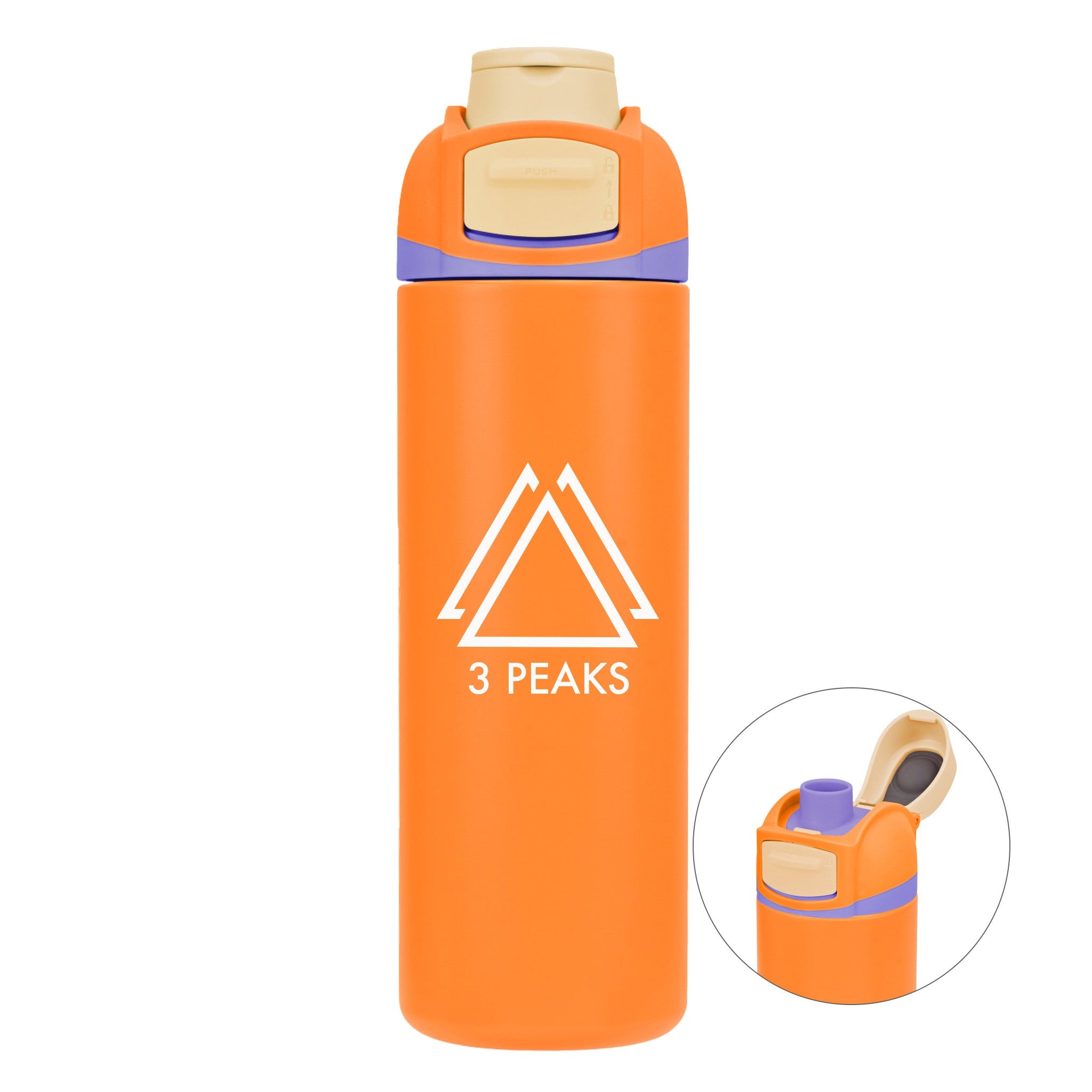25 Oz. Aviana™ Arc Bottle - Vibrant Orange  Imprinted with Logo (Q986532)