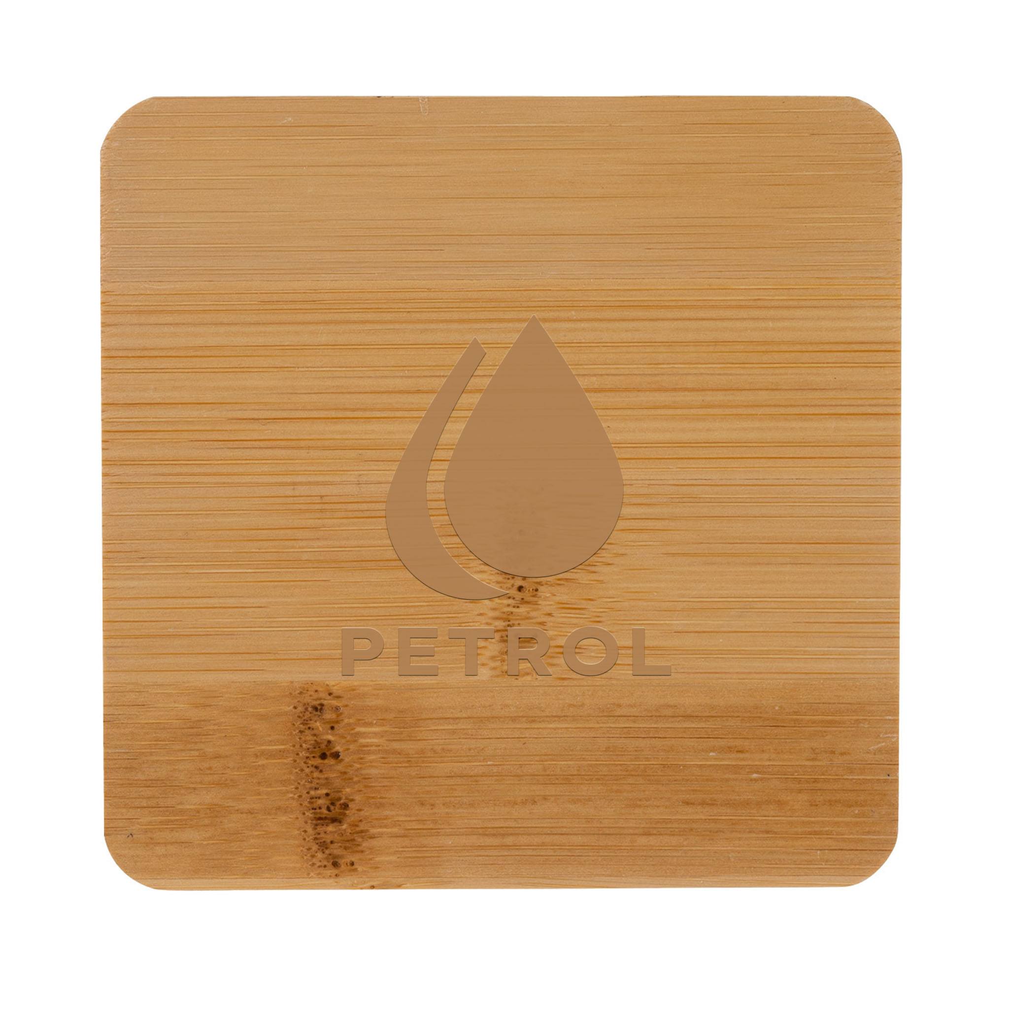Brandon Single Bamboo Coaster  Imprinted with Logo (Q987322)