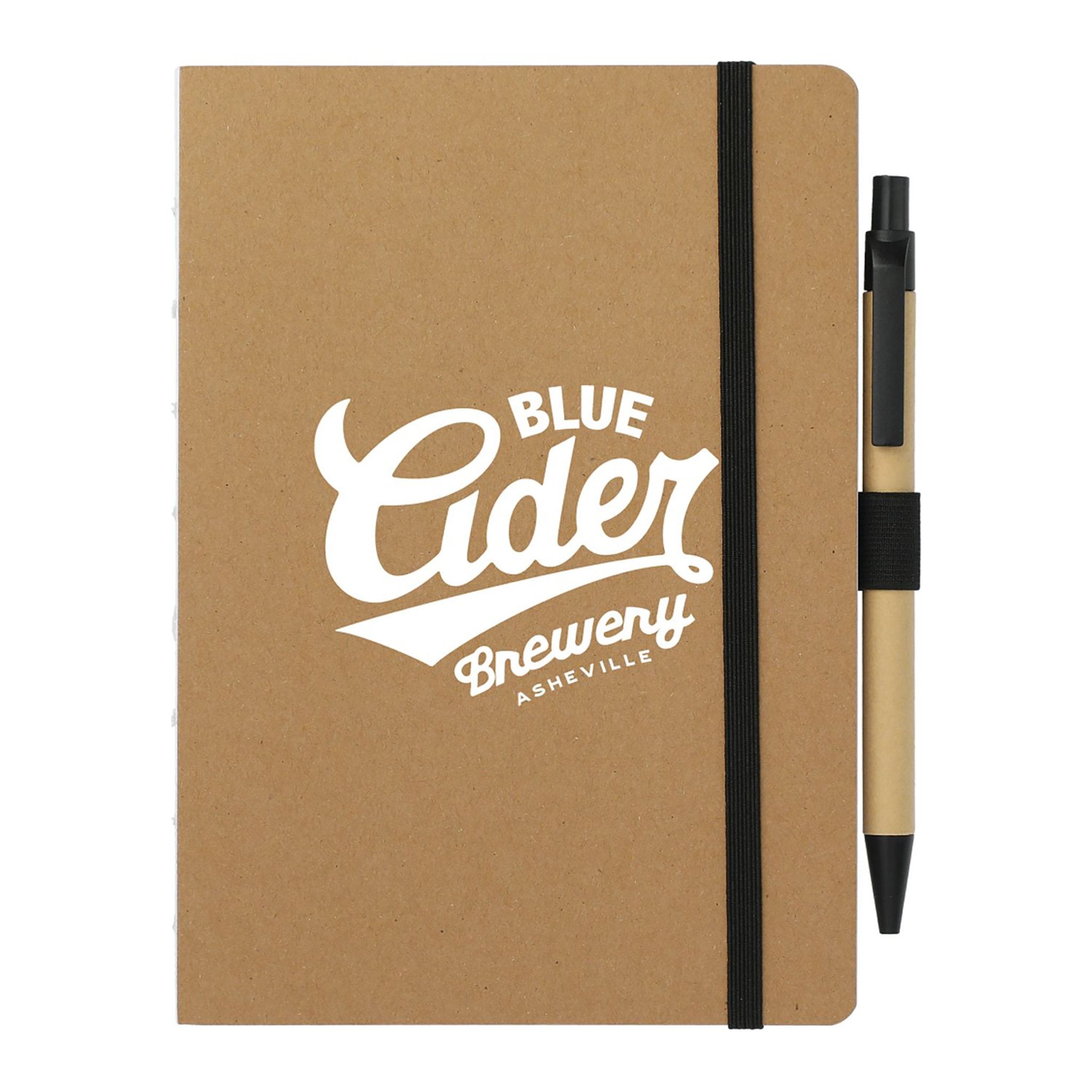 5 x 7 Inch FSC Recycled Notebook And Pen Set  Imprinted with Logo (Q990722)
