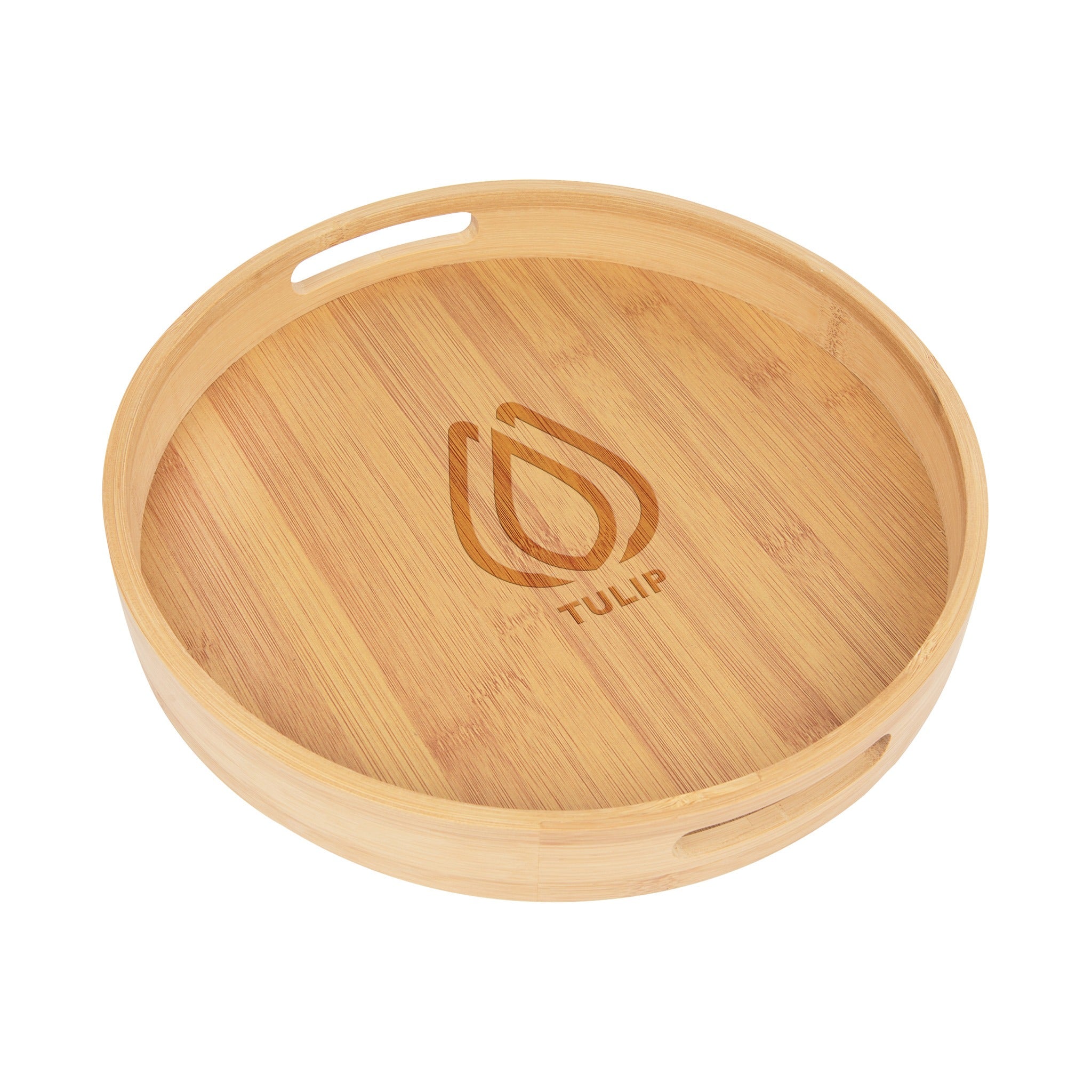 Bamboo Serving Tray With Handles  Imprinted with Logo (Q993432)