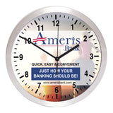 10" Brushed Metal Wall Clock With Glass Lens (Q993611)