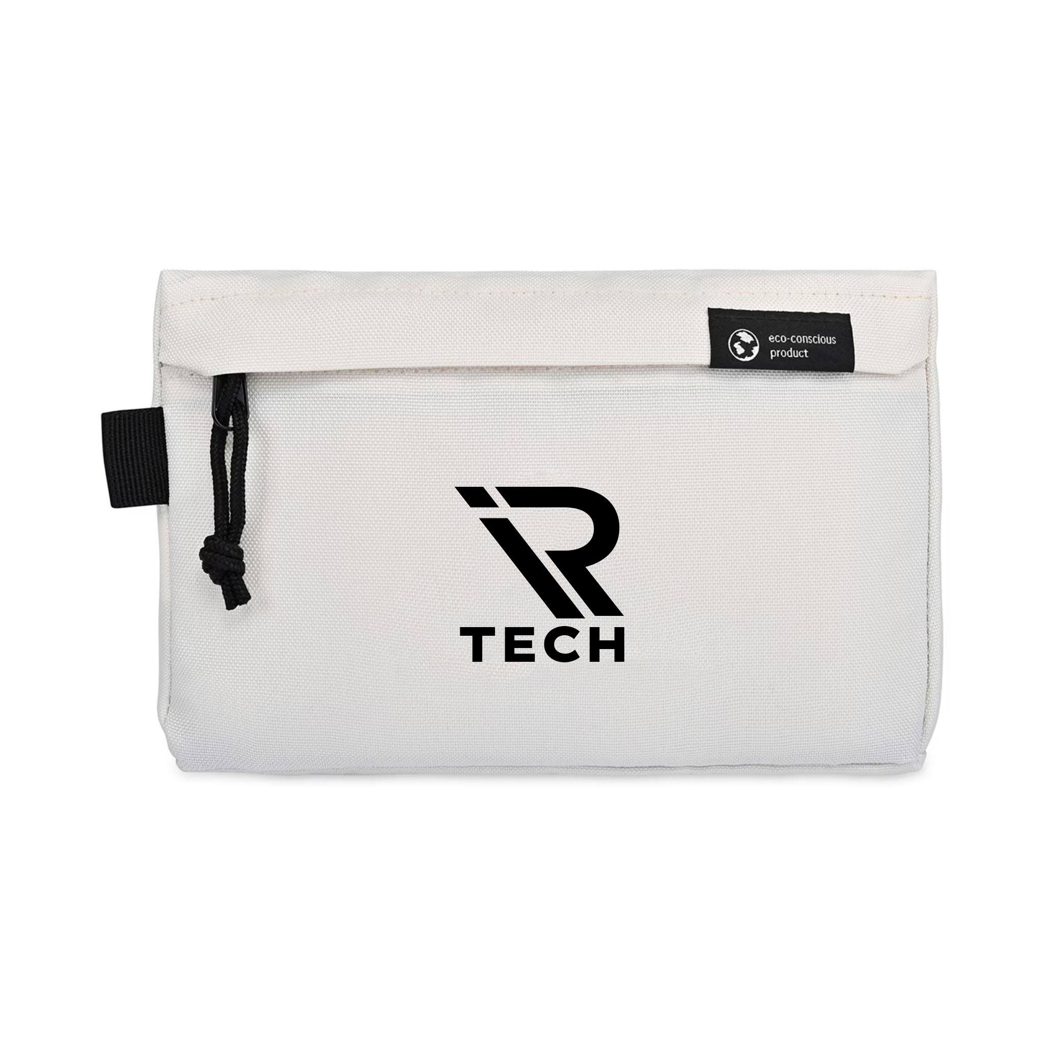 Renew rPET Zippered Pouch - Cream  Imprinted with Logo (Q993822)