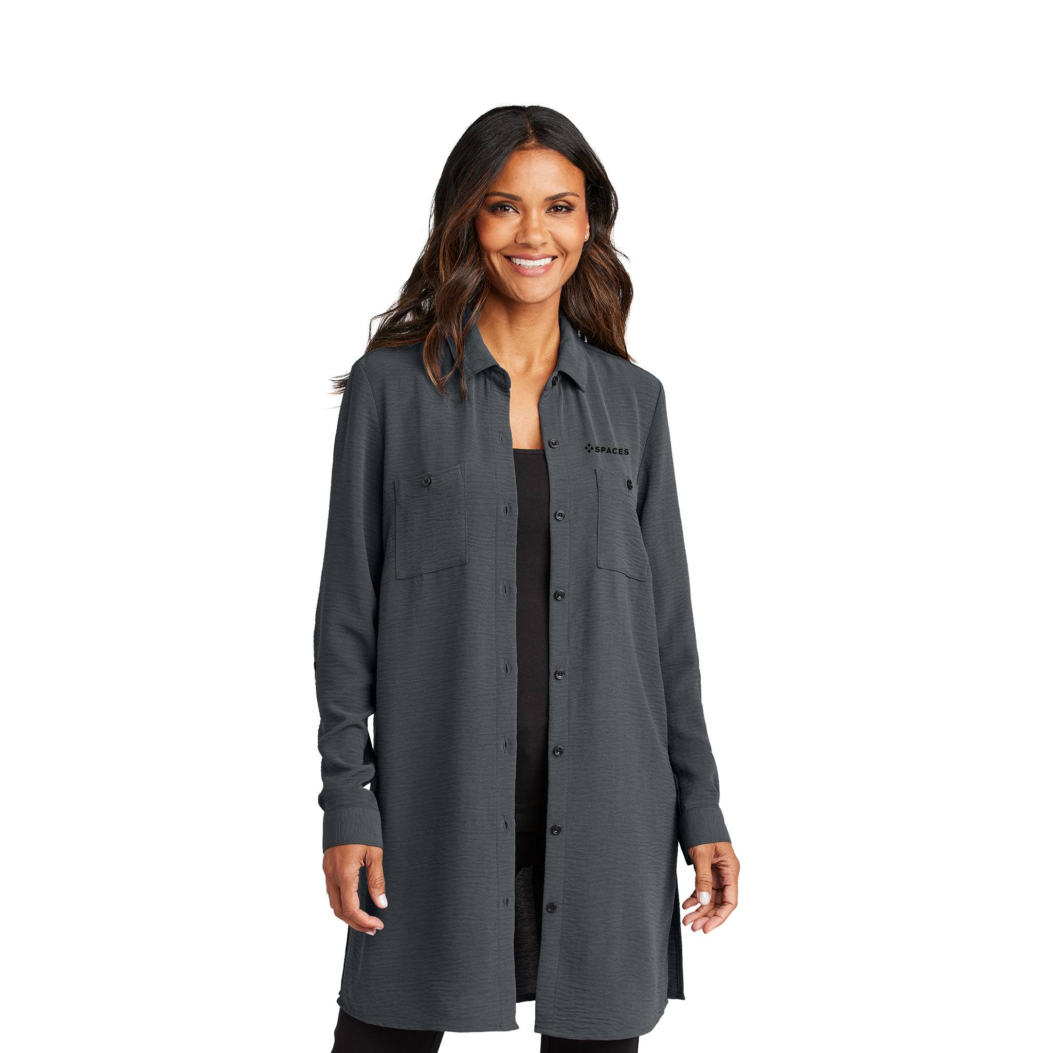 Port Authority® Ladies Textured Crepe Long Tunic  Imprinted with Logo (Q999922)