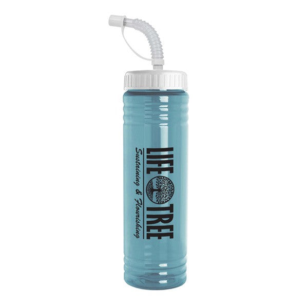 24 Oz. Slim Fit UpCycle RPET Bottle - Straw Lid  Imprinted with Logo (Q102722)