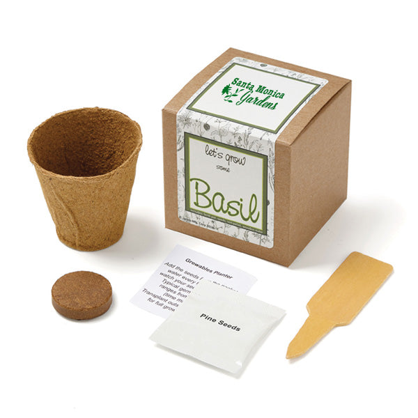 Basil Planters In Kraft Gift Box  Imprinted with Logo (Q105811)