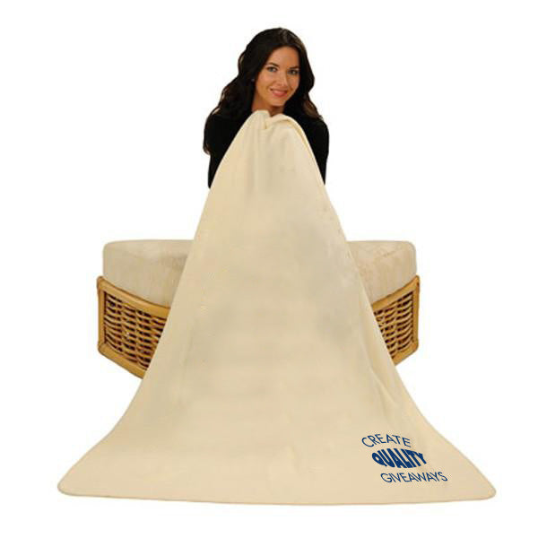 50 x 60 Screen Printed Heavyweight Fleece Blanket  Imprinted with Logo (Q106211)