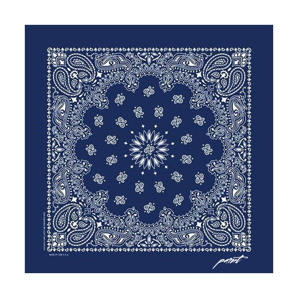 22 In Traditional USA Paisleys Bandana - Navy Blue  Imprinted with Logo (Q106522)