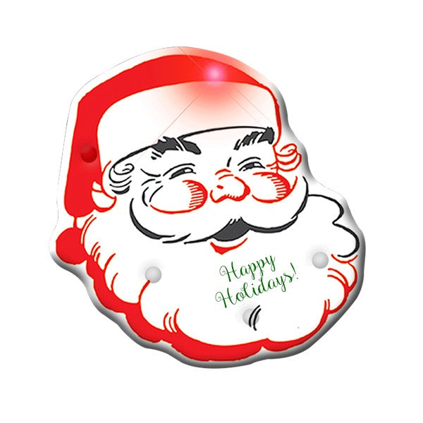 Light Up Flashing Classic Santa LED Pin (Q112711)
