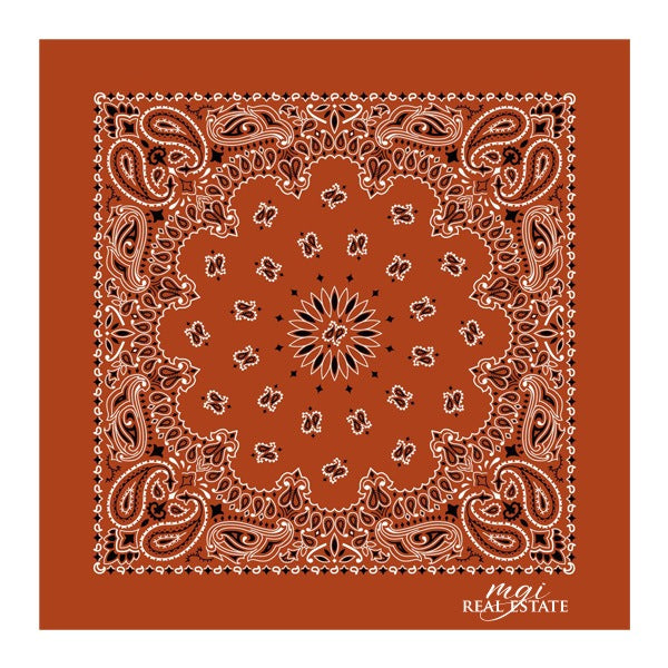 22 In Traditional USA Paisleys Bandana - Bunt Orange (Q116522)