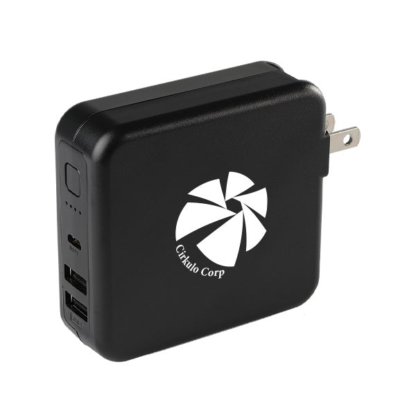 RAVPower 6700mAh Power Bank W/ Dual USB Wall Charger  Imprinted with Logo (Q118422)