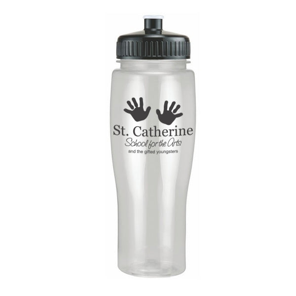 Translucent Contour Bike Bottle with Push Pull Lid (24 oz.)  Imprinted with Logo (Q120311)