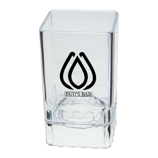 2 Oz. Plastic Fluted Square Shot Glass (Q122522)