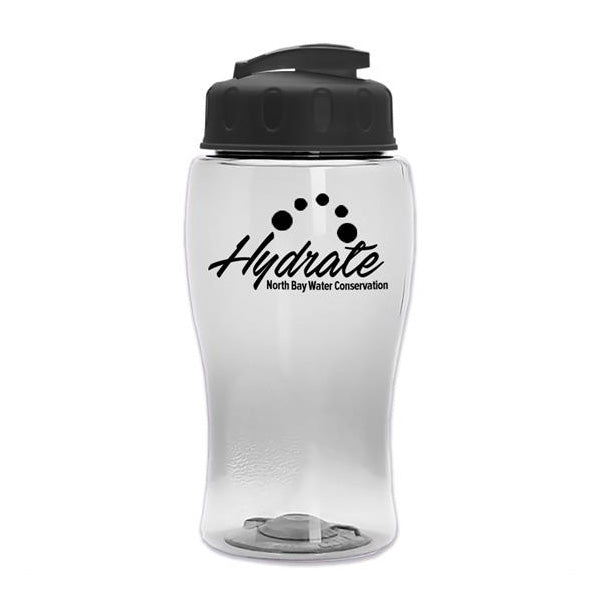 18 Oz. Transparent PETE Bottle - Flip Lid  Imprinted with Logo (Q123722)
