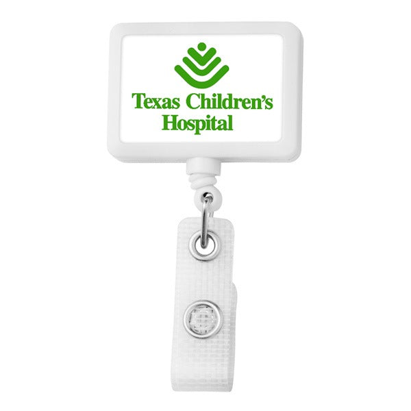 Anti-Microbial JUMBO Rectangle Badge Reel  Imprinted with Logo (Q128011)