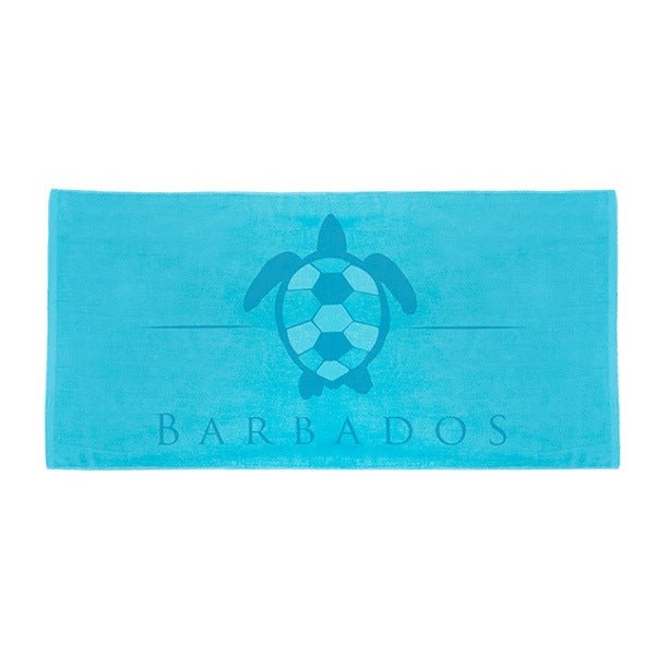 35 x 70 20Lb. Velour Dobby Hem Beach Towels  Imprinted with Logo (Q129011)