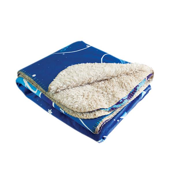 Sherpa Lined Micro Mink Throw Blanket  Imprinted with Logo (Q131011)