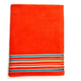40 x 70 24 Lbs. Velour Siesta Stripe Hemmed Towel (Q136211)