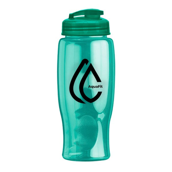 27 Oz. Poly-Pure Transparent Bottle - Flip Lid  Imprinted with Logo (Q143722)